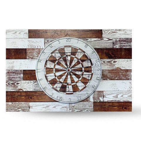 White Rustic Dartboard &  Backboard